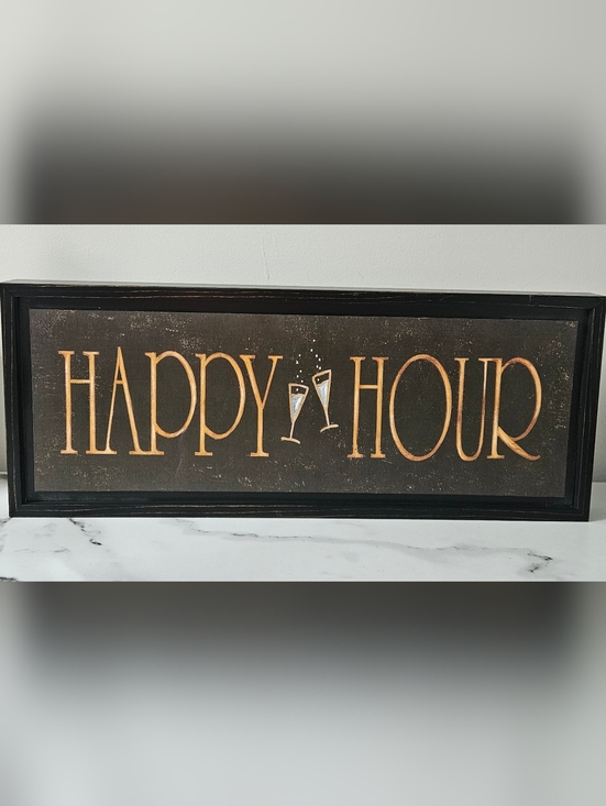 Other - "HAPPY HOUR" Wooden Sign (19.5"x8"x2")